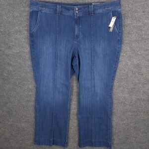 Talbots Flare Jeans Womens 24W Blue High Waist Stretch Medium Wash Denim NEW